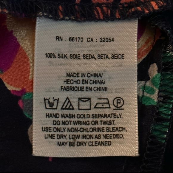 Anthropologie Maeve Komal Floral Silk High-Low Split Hem Top Blouse Size 0 - Picture 8 of 10